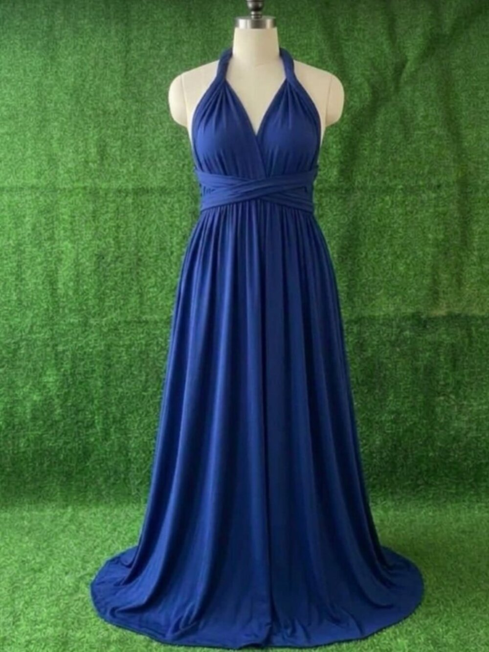 Unbranded Navy Blue Infinity Maxi Dress XL Convertible Multiway Flowing Gown